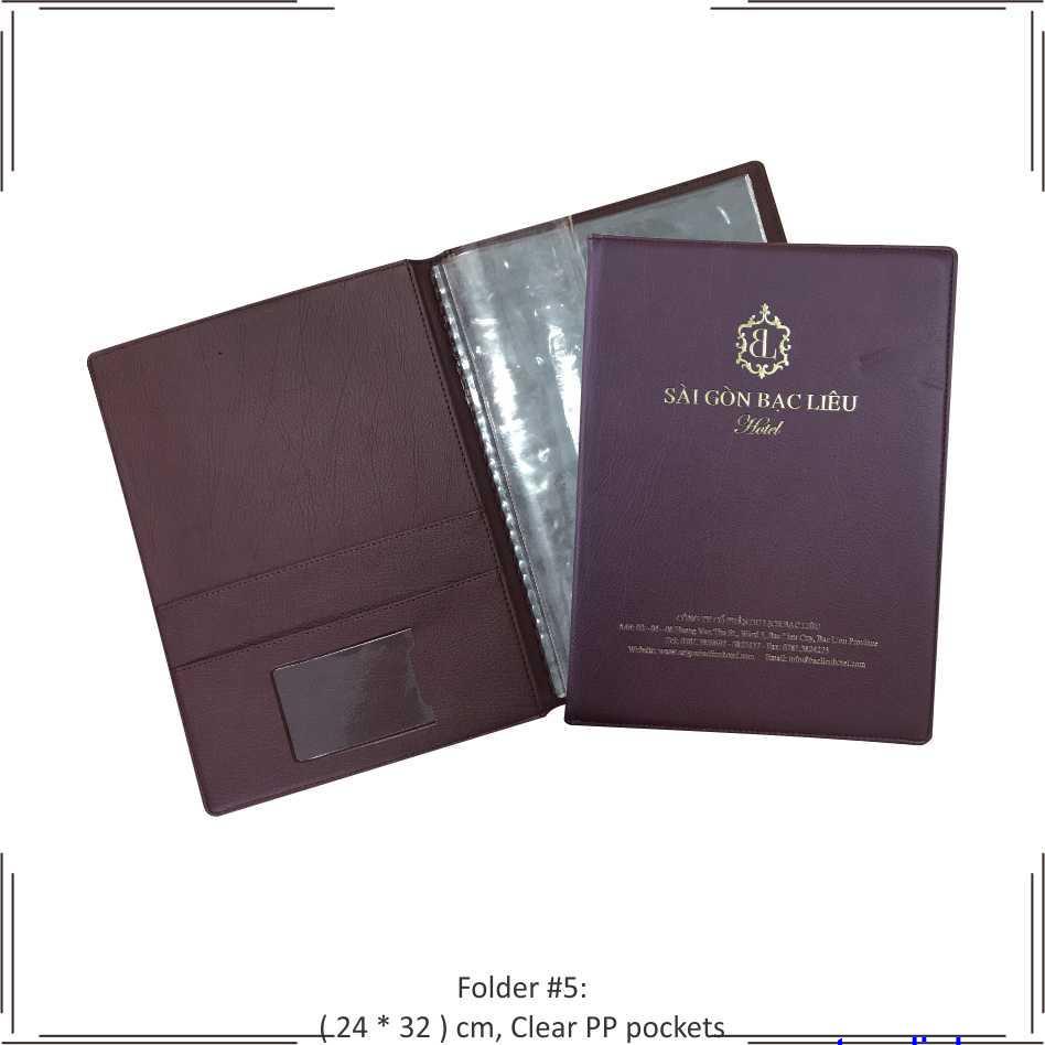 Clear PP pocket leather folder 7